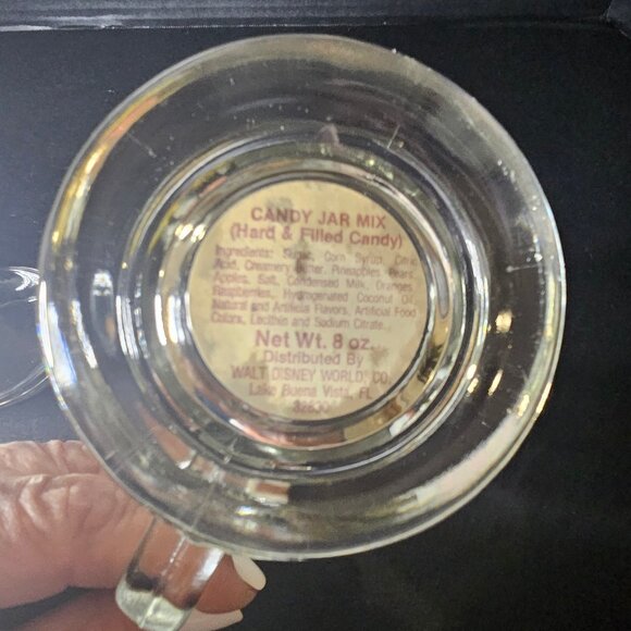 Vintage Walt Disney World Mickey Mouse Glass Clear Candy Jar With Lid - Picture 5 of 10